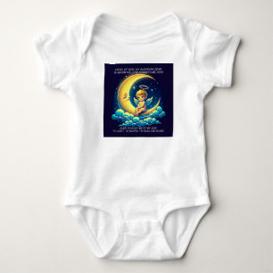 Body Para Bebê Espressionista do Anjo Cónico e Lua