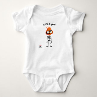 Body Para Bebê Esqueleto Laranja com Coroa | Estilo Divertido Uni