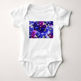 Body Para Bebê Esquema de Flor Azul
