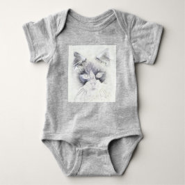Body Para Bebê Esquema de lápis de gato