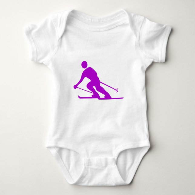Body Para Bebê Esqui - Roxo (Frente)