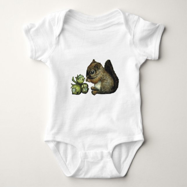 Body Para Bebê Esquilo e avelã (Frente)