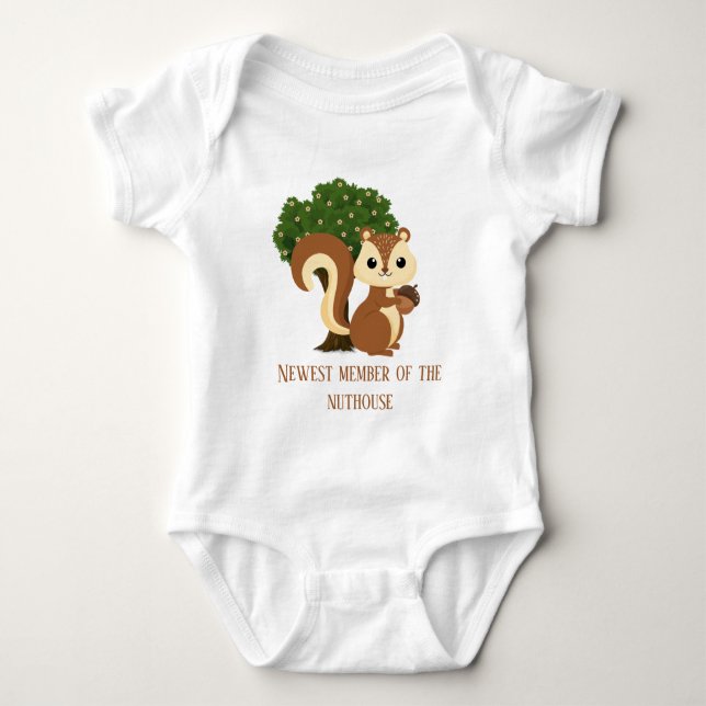 Body Para Bebê esquilo engraçado (Frente)
