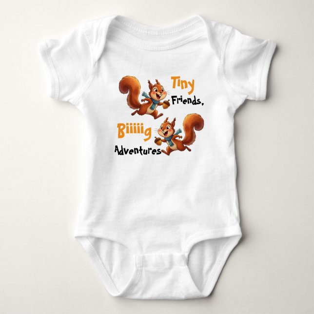 Body para Bebê Esquilos Fofos, (Frente)