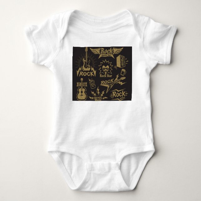 Body Para Bebê Essência da música rock endêmica (Frente)