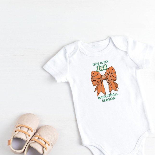 Body Para Bebê Esta é a minha primeira temporada de basquete (This is my first basketball season baby bodysuit)