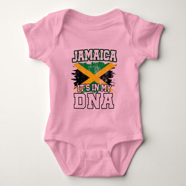 Body Para Bebê Está no meu DNA, o Orgulho jamaicano Jamaica Flag  (Frente)