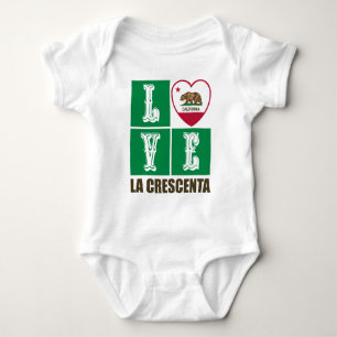 Body Para Bebê Estado da Califórnia Flag Heart La Crescenta