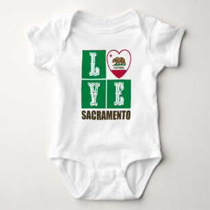 Body Para Bebê Estado da Califórnia Flag Heart Sacramento