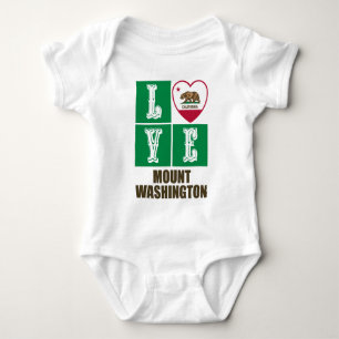 Body Para Bebê Estado da Califórnia Sinalizador Heart Love Monte
