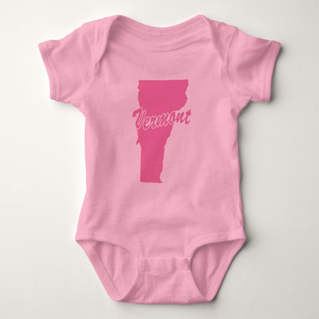 Body Para Bebê Estado De Vermont Forma Fita De Bebê (Frente)