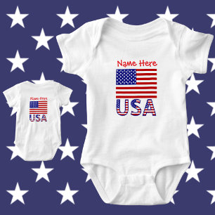 Body Para Bebê Estados Unidos América EUA Personalizado