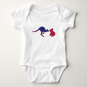 Body Para Bebê Estados Unidos e Austrália Flag Hearts