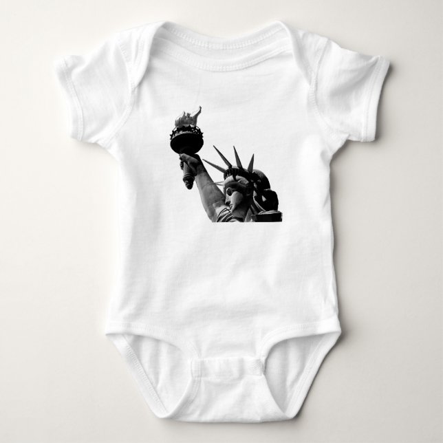 Body Para Bebê Estátua da Liberdade Preto e Branco (Frente)