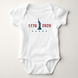 Body Para Bebê Estátua da Liberdade Vermelho Branco Azul EUA 250