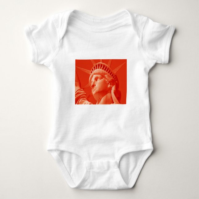 Body Para Bebê Estátua Vermelha da Liberdade (Frente)