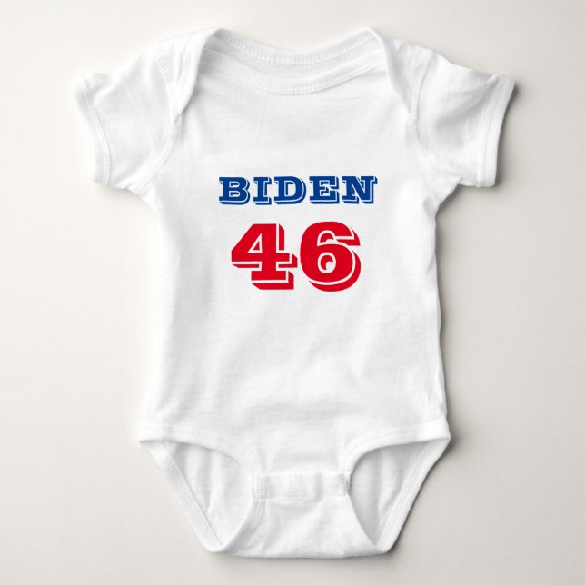 Body Para Bebê Estilo Collegiado Biden 46 (Frente)