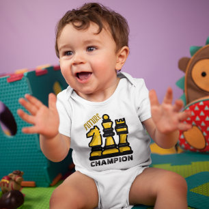 Body Para Bebê Estilo de Conselho do Xadrez