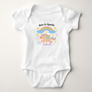 Body Para Bebê Estilo de Giz de Cera Editável – Unicórnio Sonho B