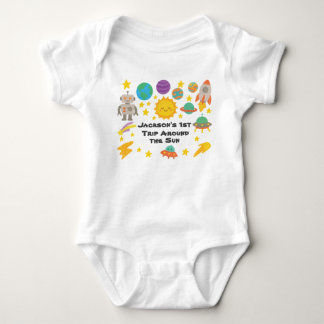Body Para Bebê Estilo de Giz de Cera Editável – Viagem-Ao-Redor-D