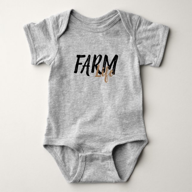 Body Para Bebê estilo rústico VIDA NA FAZENDA | (Frente)