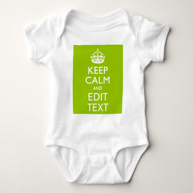 Body Para Bebê Estilo Verde Android Mantenha-Se Calmo E O Texto (Frente)