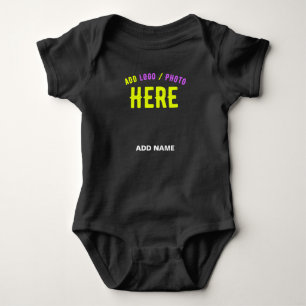 BODY PARA BEBÊ ESTILOSO MODERNO PERSONALIZÁVEL PRETO VERIFICADO C