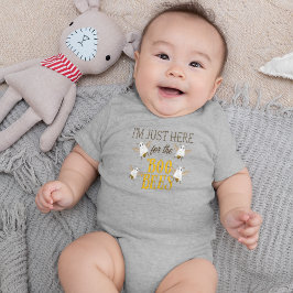 Body Para Bebê Estou Aqui Apenas para as Abelhas Boo, Funny Hallo