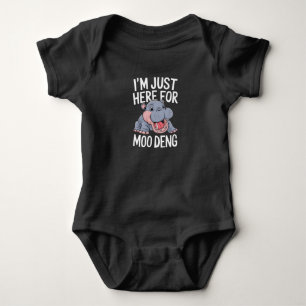 Body Para Bebê Estou Aqui Só Pelo Moo Deng Cute Bebê Hipopótamo