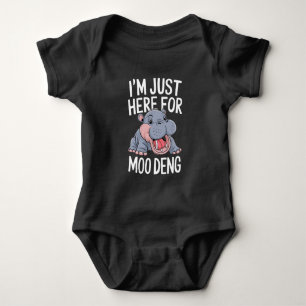 Body Para Bebê Estou Aqui Só Pelo Moo Deng Cute Bebê Hipopótamo