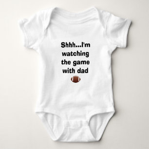 Body Para Bebê Estou assistindo ao jogo com pai engraçado Baby Bo