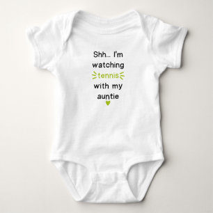 Body Para Bebê Estou assistindo Tênis com minha tia, Tênis
