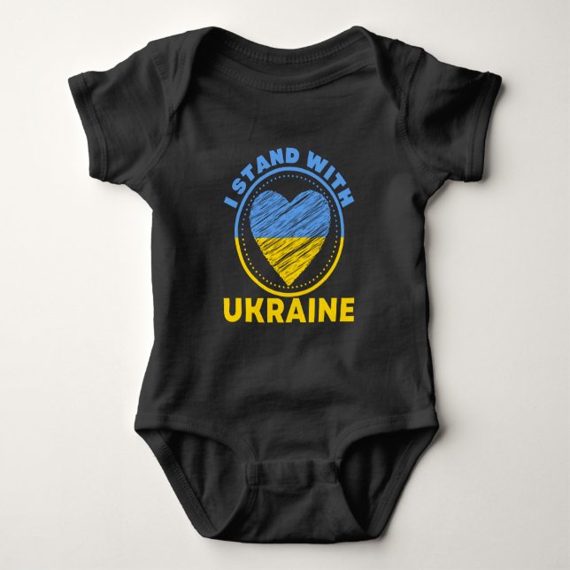 BODY PARA BEBÊ ESTOU COM A UCRÂNIA - APOIO (Frente)