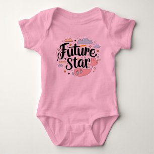 Body Para Bebê Estrela do Futuro - Design de Bump de Bebê Whimsic