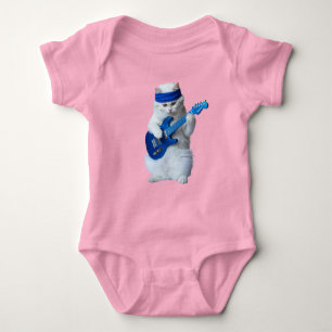 Body Para Bebê Estrela do Rock Persa Branco Fofa 