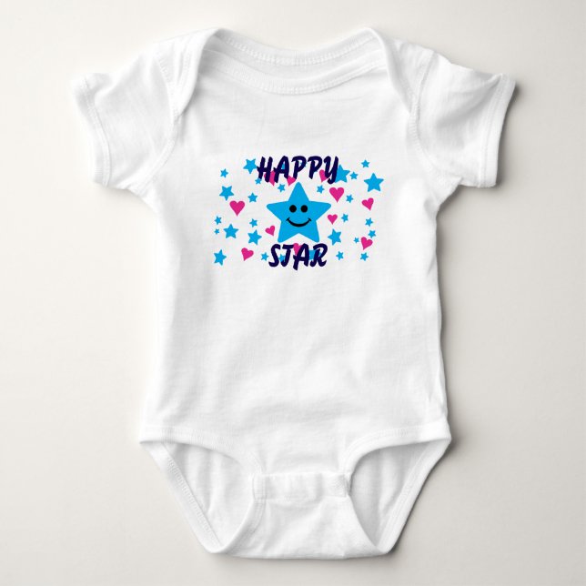 Body Para Bebê Estrela feliz (Frente)