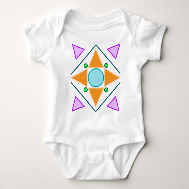 Body Para Bebê Estrela Moderna Abstrata Geométrica (Frente)