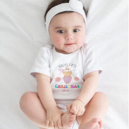 Body Para Bebê Estrelas de Boneca de Natal Personalizada