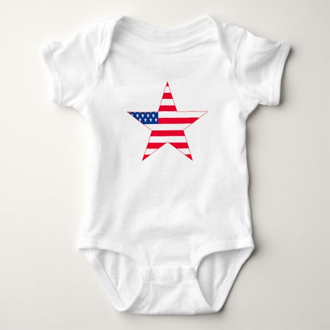 Body Para Bebê Estrelas de Sinalizador Americanas (Frente)