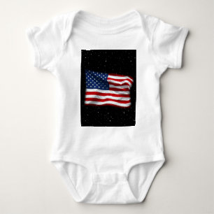 Body Para Bebê Estrelas e Stripes Bandeira Americana Patriótica