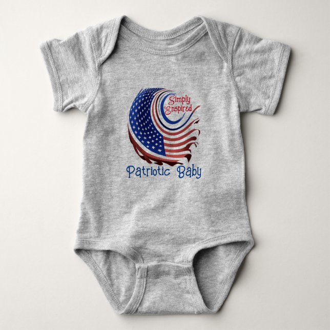 Body Para Bebê Estrelas e Stripes "Patriot Baby", simplesmente in (Frente)