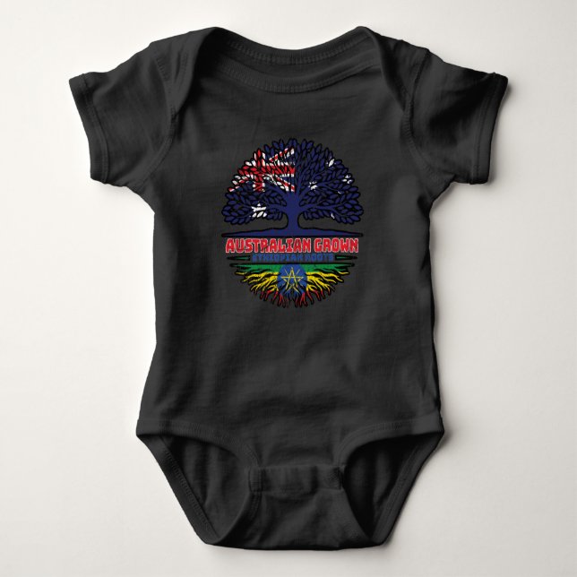 Body Para Bebê Etíope Raízes de Árvores Australianas da Austrália (Frente)