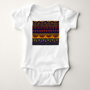 Body Para Bebê Etno Tribal: Design de padrão sem costura.