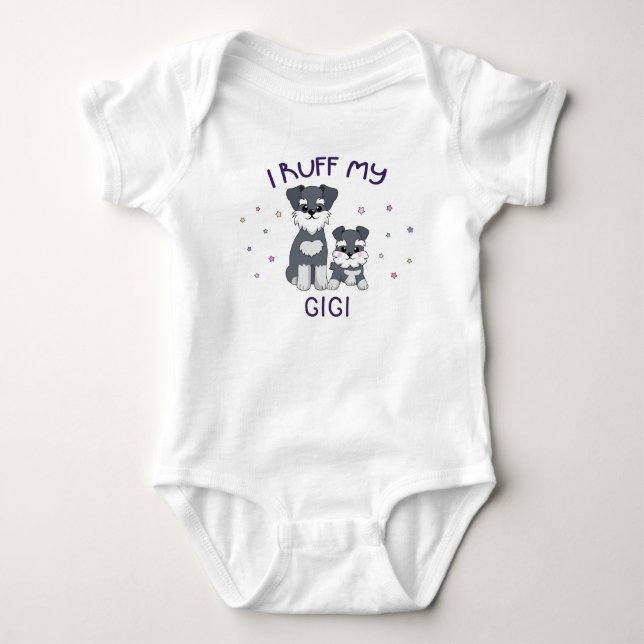 Body Para Bebê Eu Adoro Minha Gigi - Cachorrinhos Fofos (Frente)