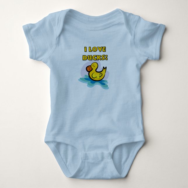 Body Para Bebê Eu Adoro Patos (Frente)