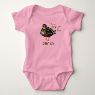 Body Para Bebê Eu Adoro Patos Bebê Roupa De Porte