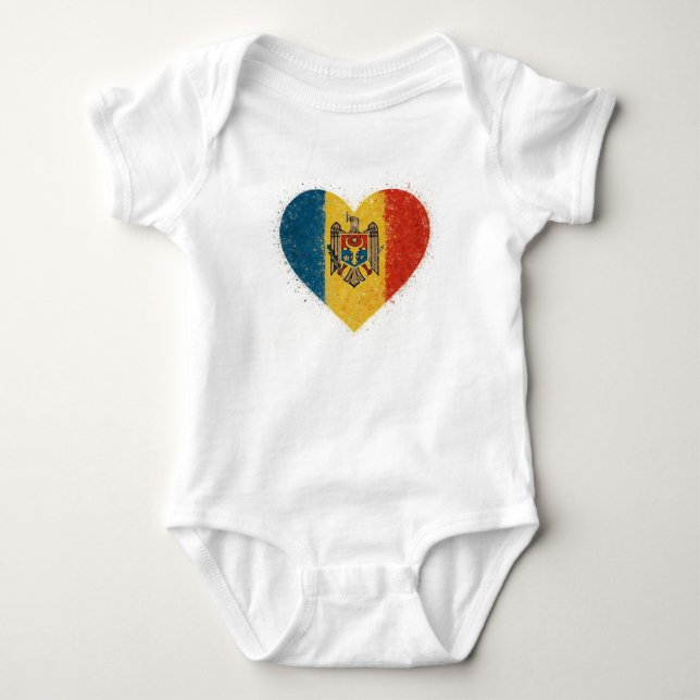 Body Para Bebê Eu amo a Moldávia – Iubesc Moldova  (Frente)