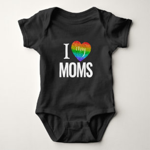 Body Para Bebê Eu Amo As Minhas Mães   Mês do Orgulho do Arco-