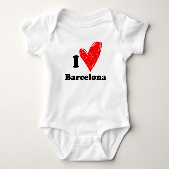 Body Para Bebê Eu amo Barcelona (Frente)