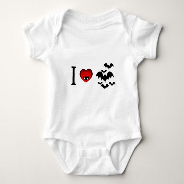 Body Para Bebê Eu amo bastões de vampiro (Frente)